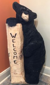 2-foot wooden bear carving